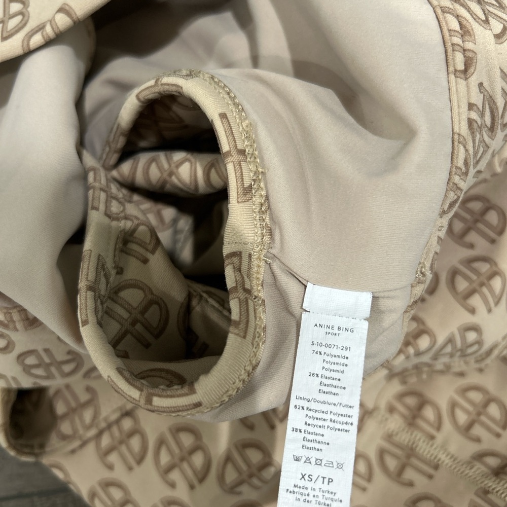 Anine Bing Logo Print Beige Workout Set - Picture 6 of 6